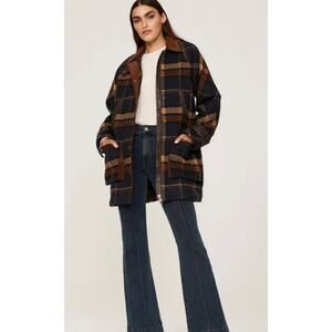 Veronica Beard Sonam Plaid Wool Blend Dickey Coat size S small